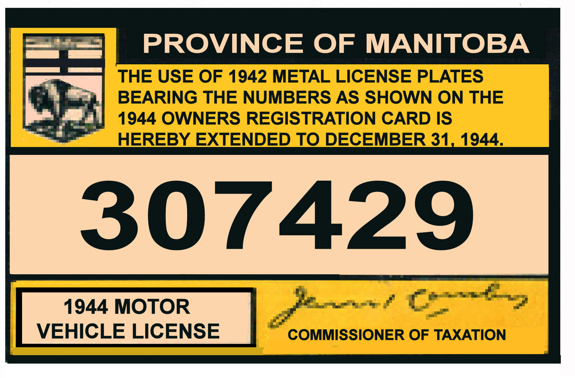 (image for) 1944 Manitoba CANADA
